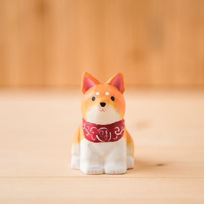 Gohobi 手工製作木製大型坐柴犬裝飾品