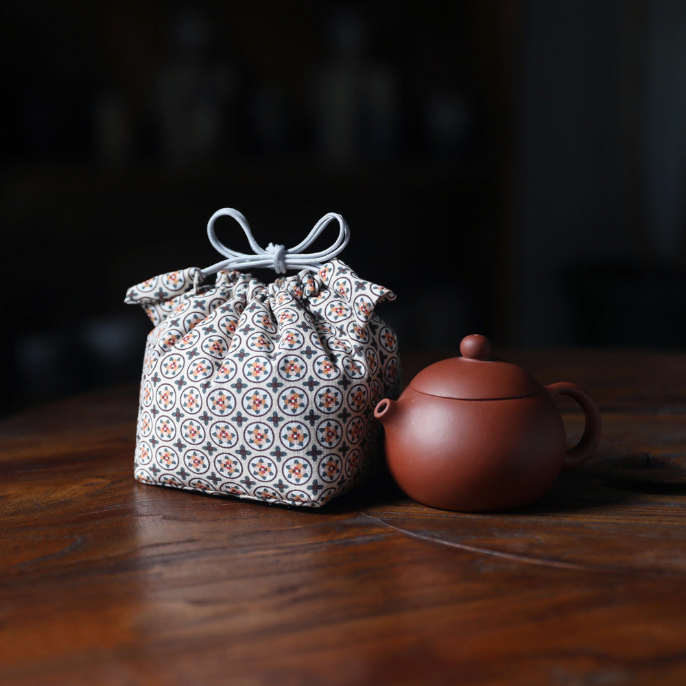 Sac de voyage de rangement pour théière à motifs floraux et pots Gohobi