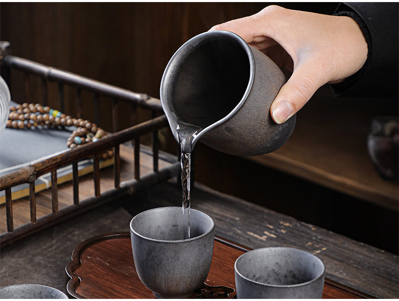 Gohobi Handmade Metallic Glaze Ceramic Tea Filter and Pitcher