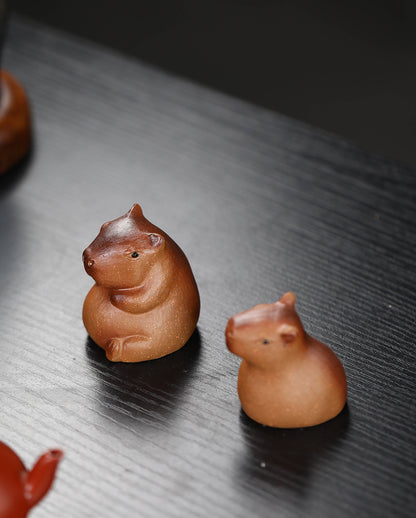 Gohobi fait à la main en céramique YiXing Clay Capybara Ornement Tea pet