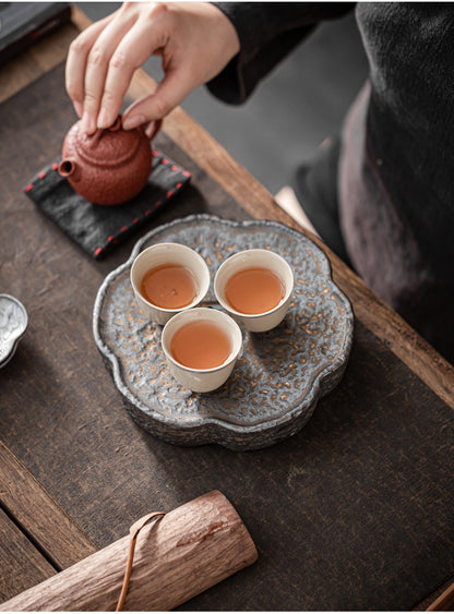 Gohobi Colourful Ceramic Black and Gold Tea Tray