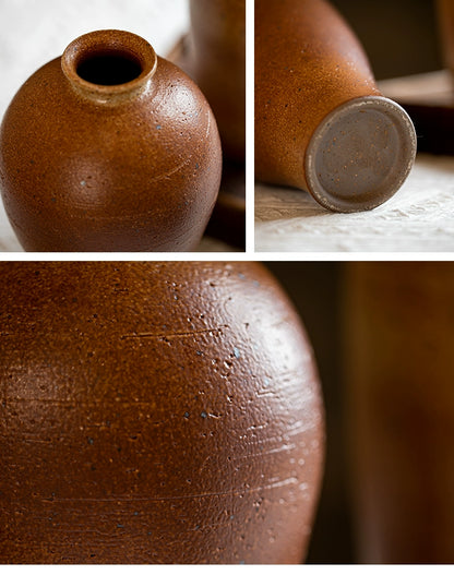 Gohobi Handmade Ceramic Large Brwon Vase