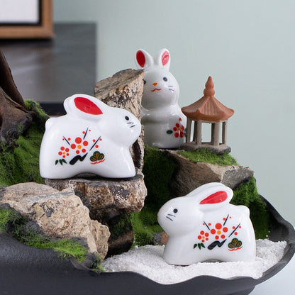 Gohobi Handmade Ceramic White Rabbit Ornament