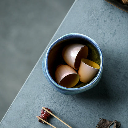 Gohobi Ceramic Blue Matcha Bowl