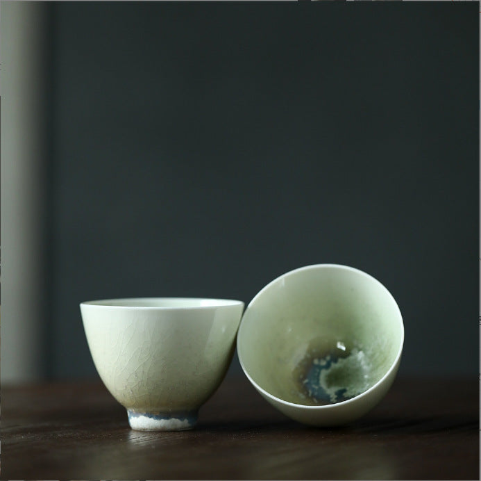 Gohobi Moss Soda Green Tea Cup - Jingdezhen Wood Kiln Tea Cup