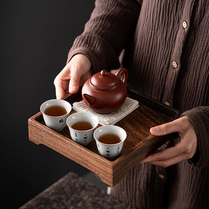 Gohobi Square Walnut Wooden Serving Tray Teapot Tray