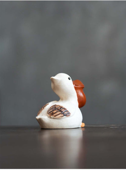 Gohobi Handmade Ceramic YiXing Clay Pelican Ornament Tea pet