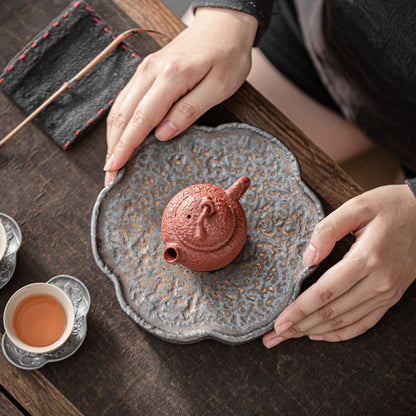 Gohobi Colourful Ceramic Black and Gold Tea Tray