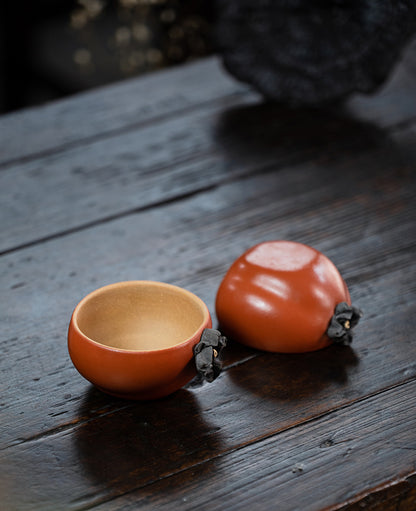 Gohobi Handmade Ceramic Persimmon Tea Cup