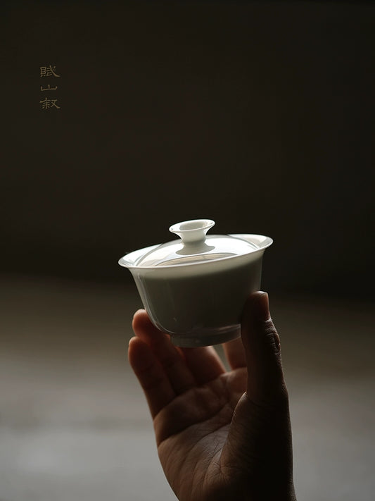 [Fu Shan x Gohobi] Jingdezhen Handmade Tea Testing Blue and White Jade Ceramic Gaiwan