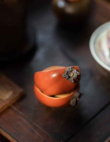 Gohobi Handmade Ceramic Persimmon Tea Cup