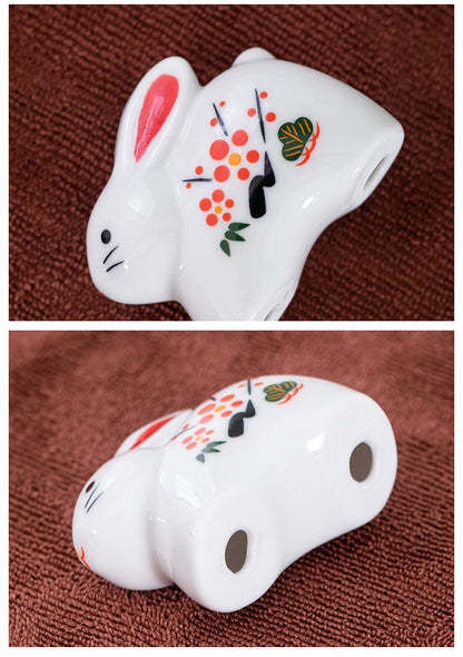 Gohobi Handmade Ceramic White Rabbit Ornament