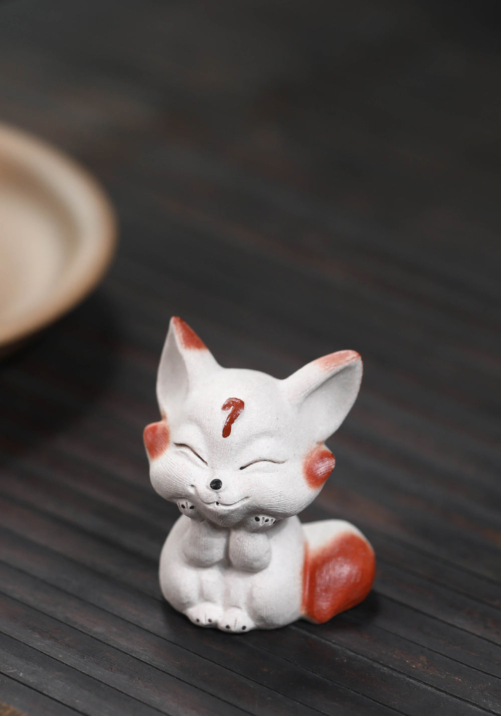 Gohobi Handmade Ceramic YiXing Clay Fox Ornament Tea pet