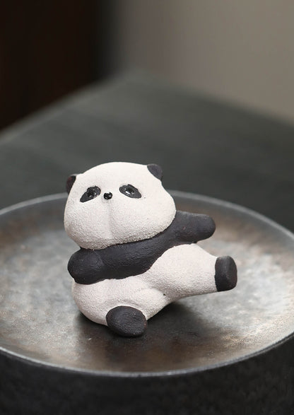 Gohobi Handmade Ceramic YiXing Clay Gongfu Panda Ornament Tea pet