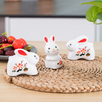 Gohobi Handmade Ceramic White Rabbit Ornament