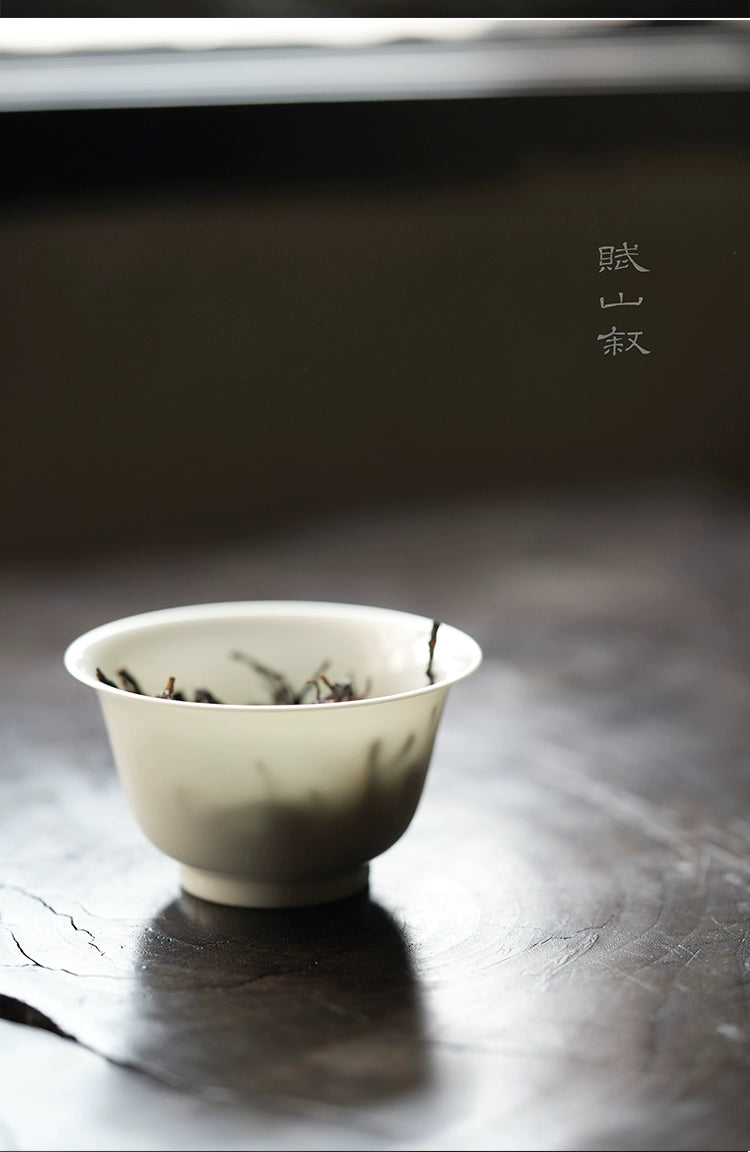 [賦山敘 x Gohobi] Jingdezhen Handmade Tea Testing Jade White Ceramic Gaiwan