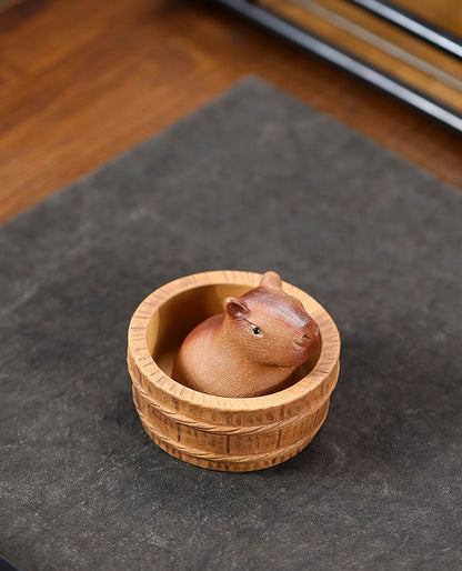 Gohobi fait à la main en céramique YiXing Clay Capybara Ornement Tea pet