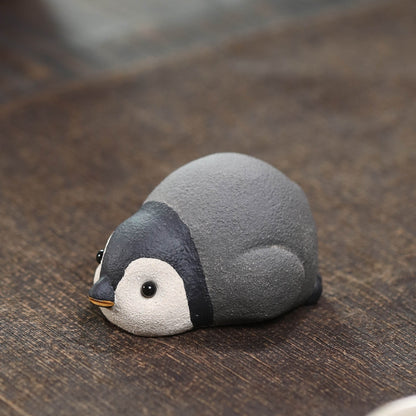 Gohobi Handmade Ceramic YiXing Clay Penguin and Seal Ornament Tea pet