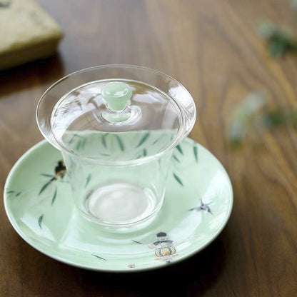 Gohobi Handmade Green Glass Tea Gaiwan