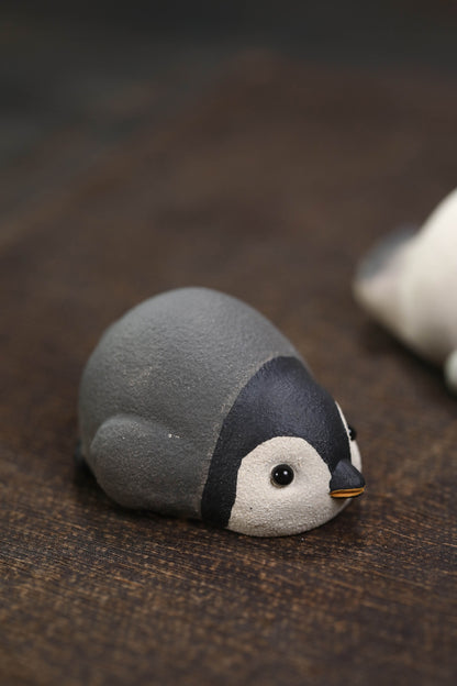 Gohobi Handmade Ceramic YiXing Clay Penguin and Seal Ornament Tea pet