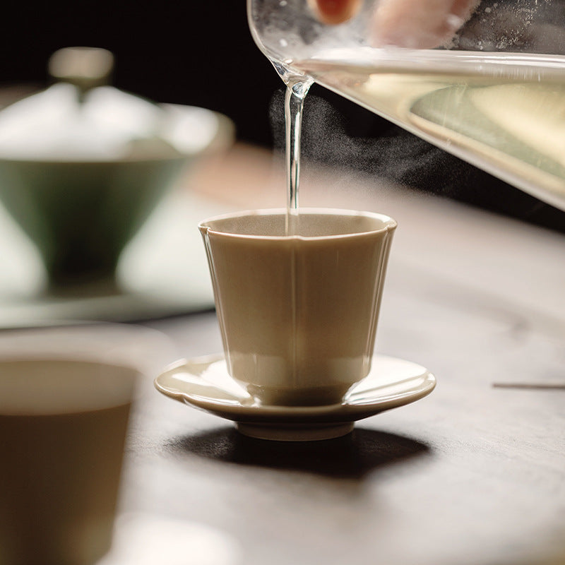 Gohobi Handmade Green Tea Cup and Saucer