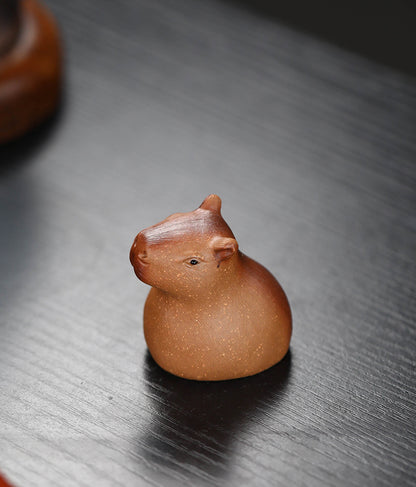 Gohobi fait à la main en céramique YiXing Clay Capybara Ornement Tea pet