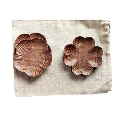 Gohobi Walnut Floral Shape Coasters