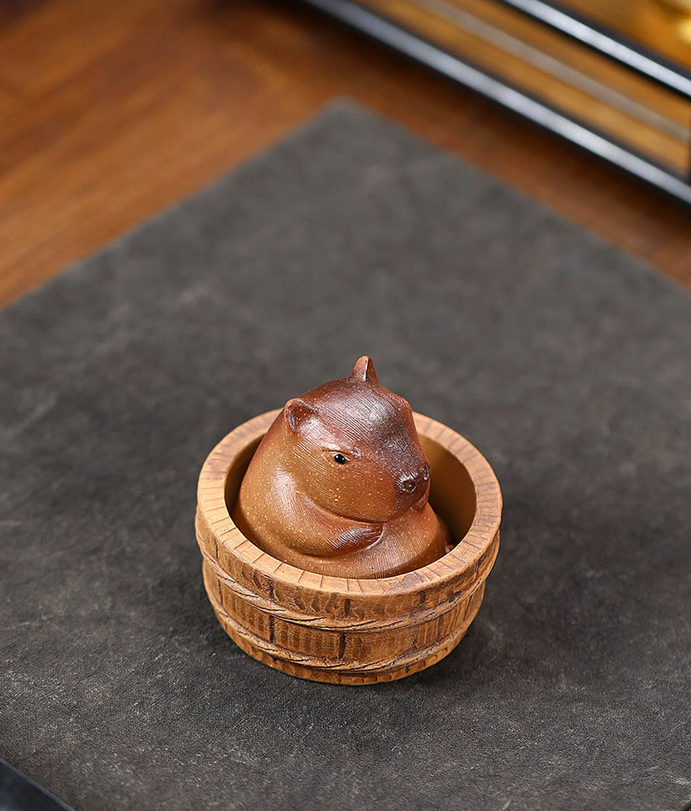 Gohobi Handmade Ceramic YiXing Clay Capybara Ornament Tea pet