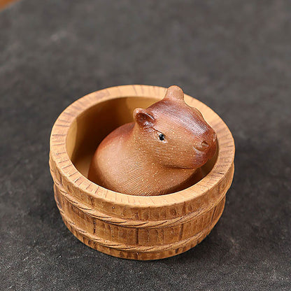 Gohobi fait à la main en céramique YiXing Clay Capybara Ornement Tea pet