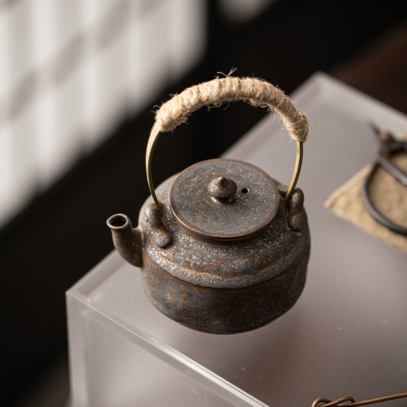 Gohobi Japanese Style Gilded Iron Glazed Teaopot