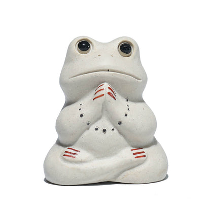 Gohobi Handmade Ceramic YiXing Clay Frog Ornament Tea pet