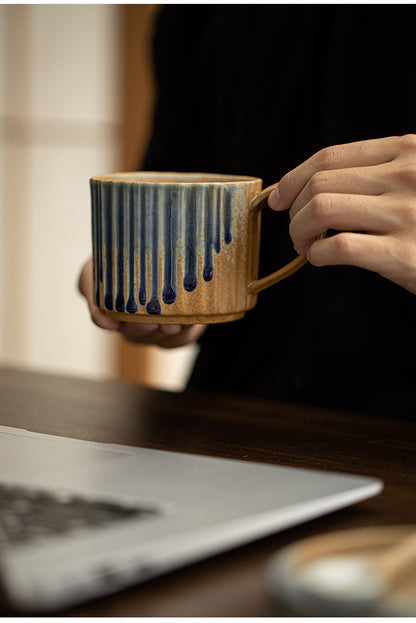 Gohobi Japanese Style Ceramic Coffee Mug with Saucer Set 007