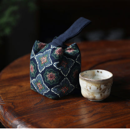 Gohobi Floral Old Pattern Teaware Storage Travel Bag