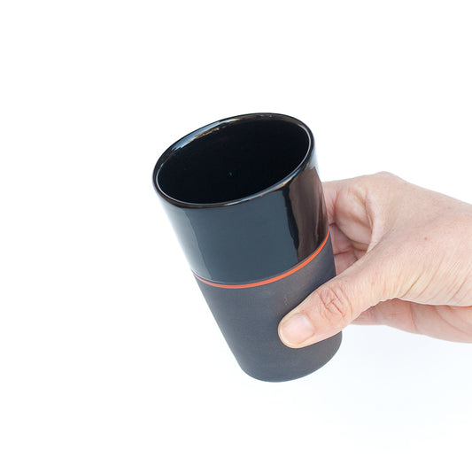 [Sue Ure x Gohobi] Black porcelain Tall beaker