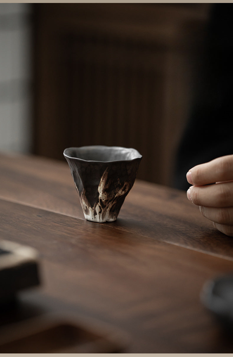 Gohobi Handmade Black Wabi-sabi Tea Cup