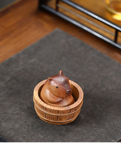 Gohobi fait à la main en céramique YiXing Clay Capybara Ornement Tea pet