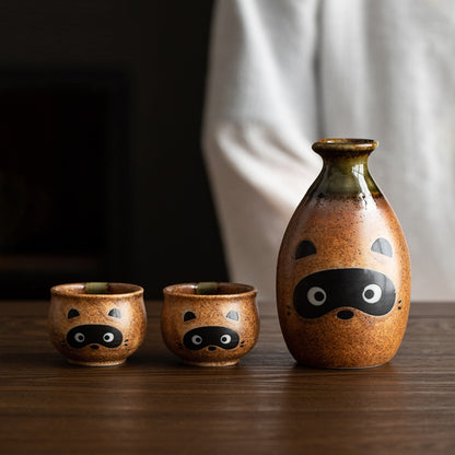 Gohobi Japanese Raccoon Sake Set Tea Set