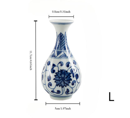 Vase en porcelaine bleu et blanc peint à la main Gohobi (classique)