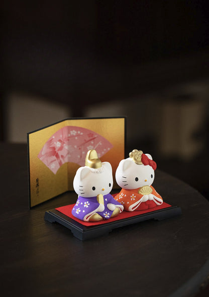 Hello Kitty Couple Ornaments - Ceramic Cute Desktop Decorations Gift Box