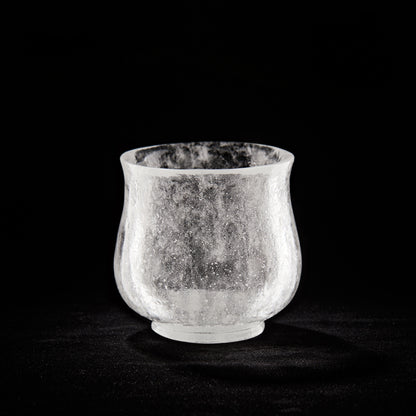 Gohobi Pate de Verre Zen Snow Glass Tea Cup