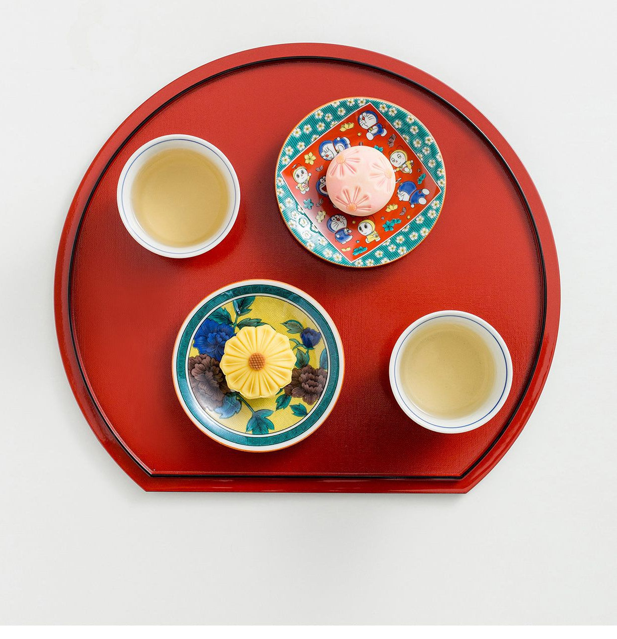 Gohobi Japanese Doraemon Tea Cup and Ceramic Plate Set