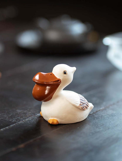 Gohobi Handmade Ceramic YiXing Clay Pelican Ornament Tea pet