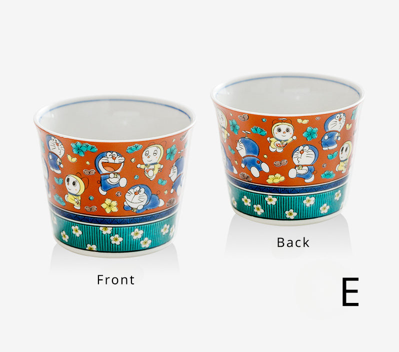 Gohobi Japanese Doraemon Tea Cup and Ceramic Plate Set