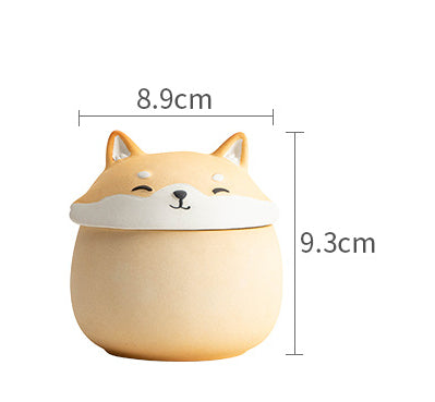 Gohobi Shiba Inu Dog Mini Portable Travel Tea Jar Stroage