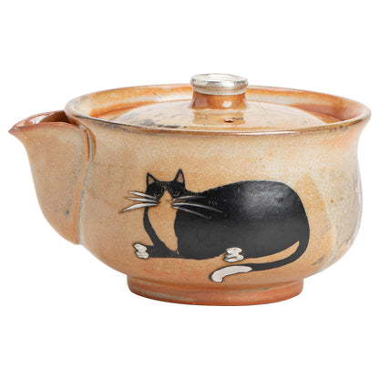 Gohobi Handmade Black Ink Hand-painted Cat Gaiwan 009  Hohin Teapot