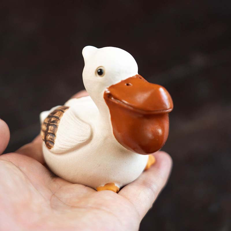 Gohobi Handmade Ceramic YiXing Clay Pelican Ornament Tea pet