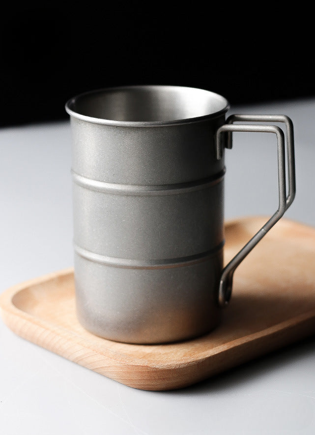 Tasse en acier inoxydable Gohobi avec couvercle et poignée en bois