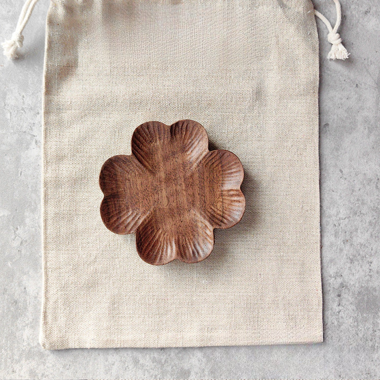 Gohobi Walnut Floral Shape Coasters