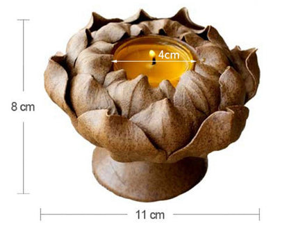 Bougeoir en céramique en forme de lotus Gohobi