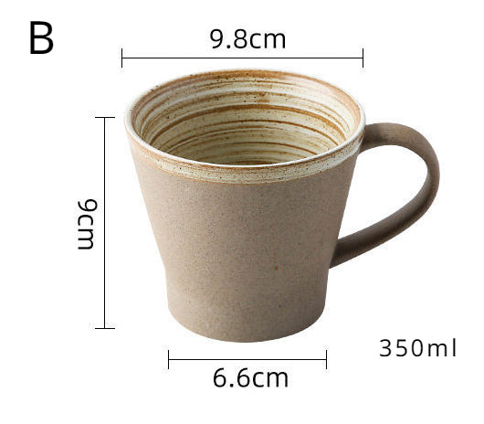 Tasse à café et soucoupe en grès noir et marron faites à la main par Gohobi